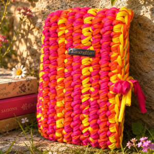 Housse de livre Manuelle personnalisable - housse crochet fait main - Laurette Créations