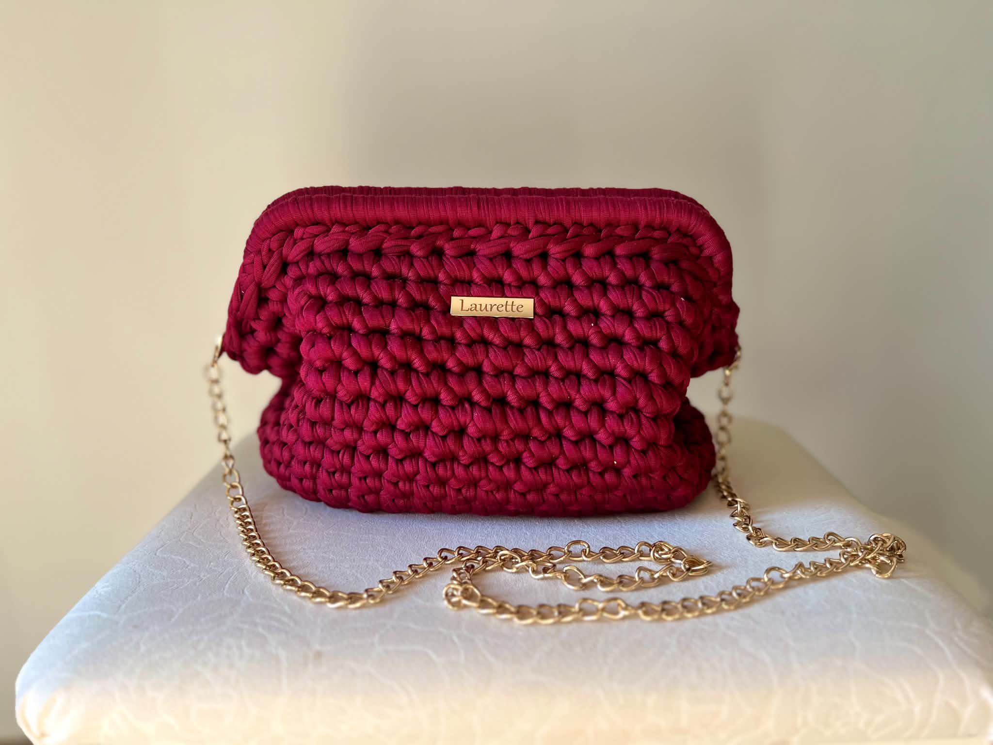 Clutch Françoise bordeaux - Laurette Creations